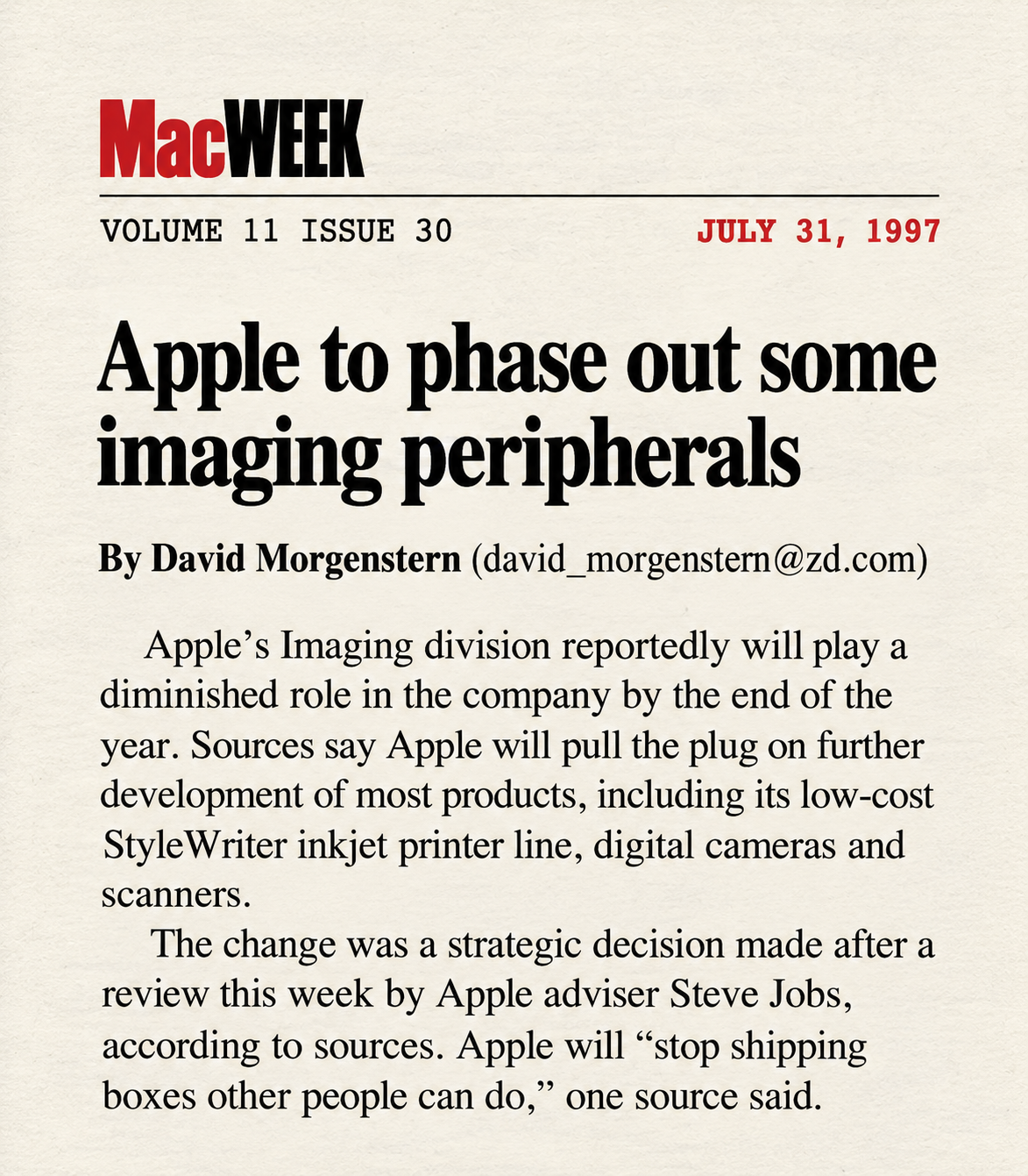 MacWEEK article